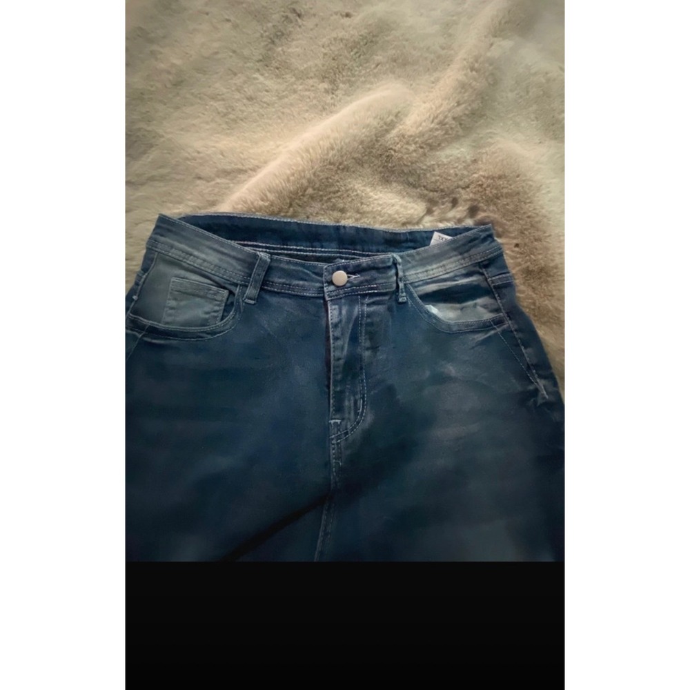 Xxl (16)faded straight leg stretch jeans